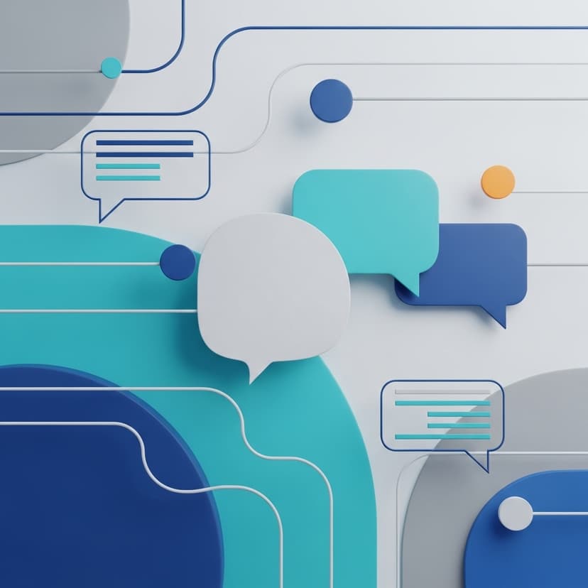 Abstract illustration of speech bubbles and communication pathways